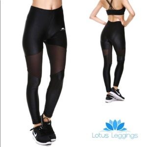 Lotus Leggings Mesh Panel High Waist Leggings
